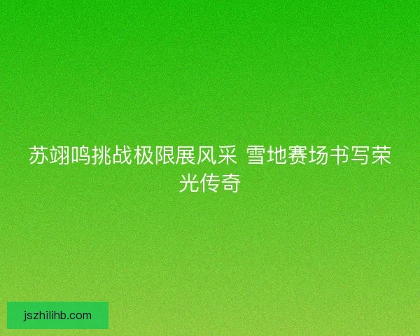 苏翊鸣挑战极限展风采 雪地赛场书写荣光传奇